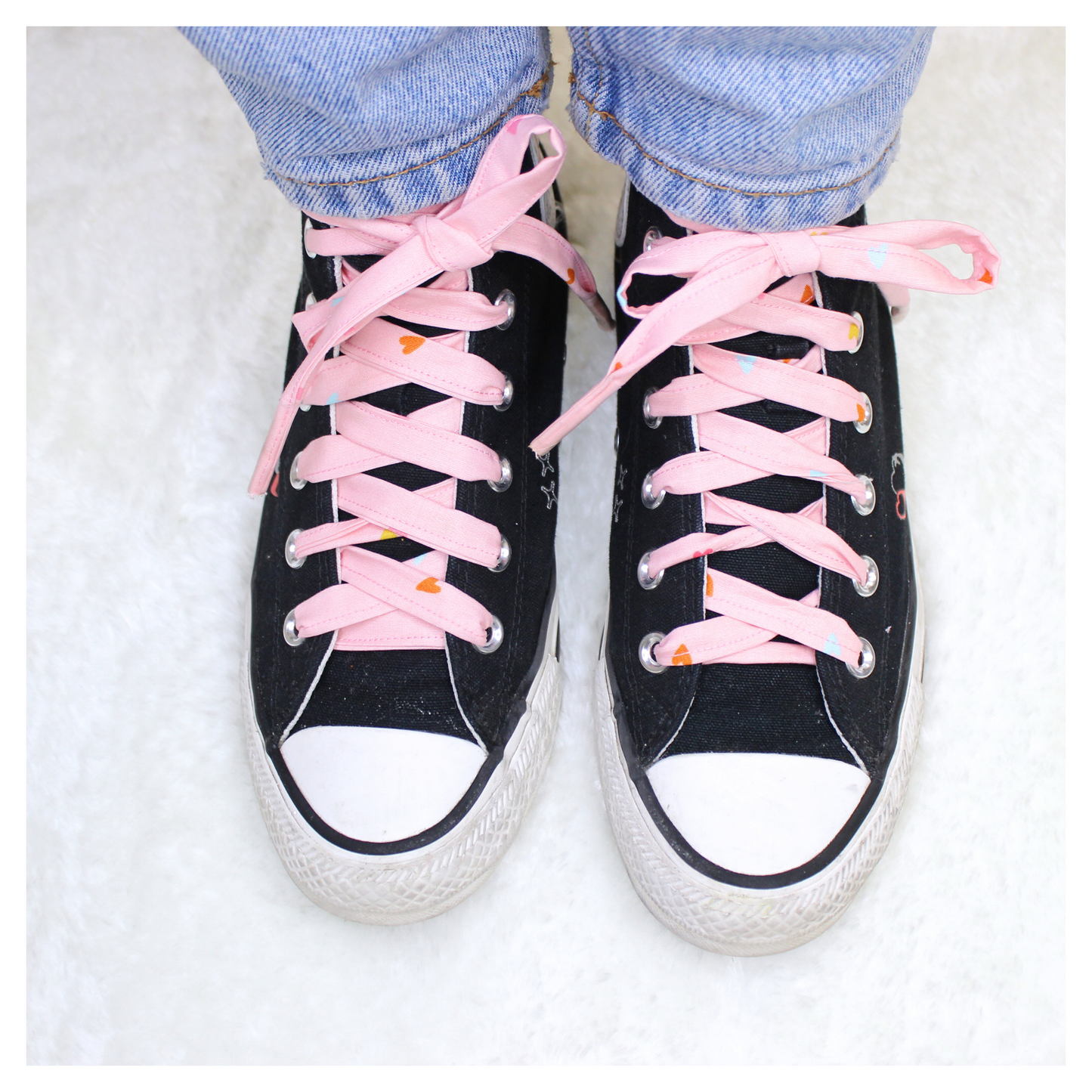LOVE HEARTS COTTON SHOE LACES