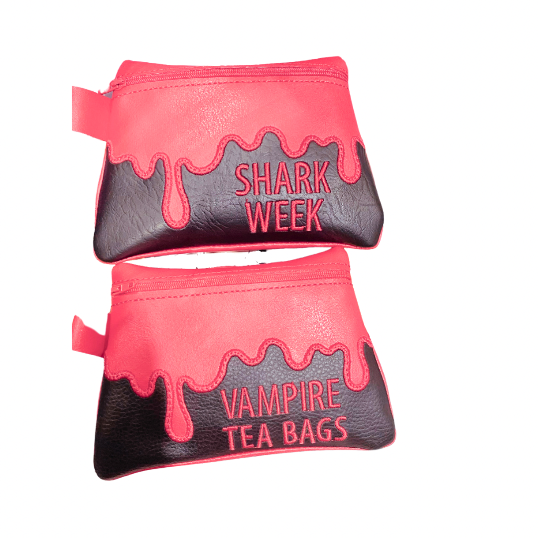 VAMPIRE TEA BAGS/ SHARK WEEK Sanitary Period Pads Zipper Bag