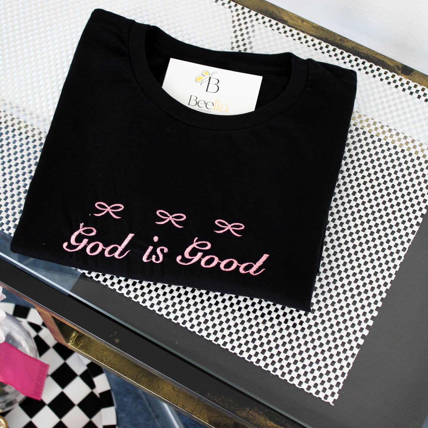 GOD IS GOOD COQUETTE BOW T-SHIRT