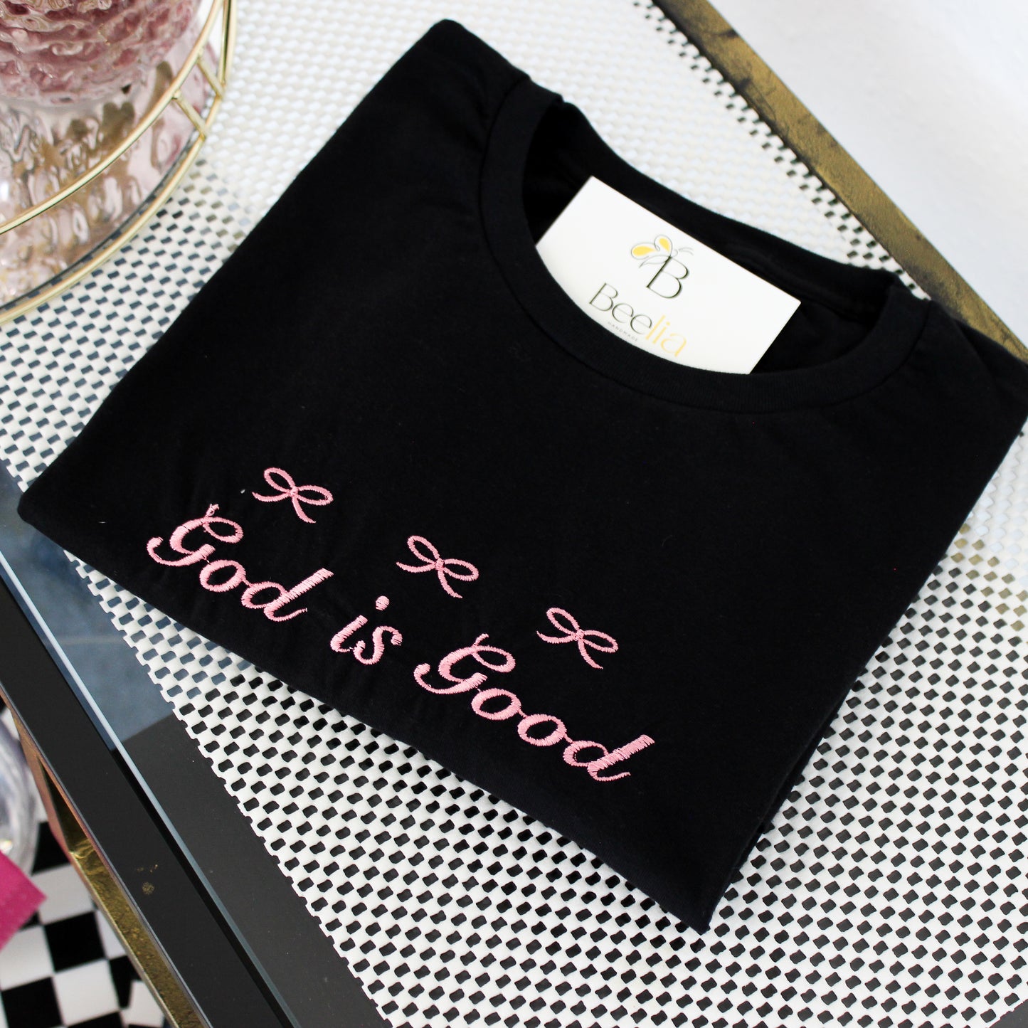GOD IS GOOD COQUETTE BOW T-SHIRT