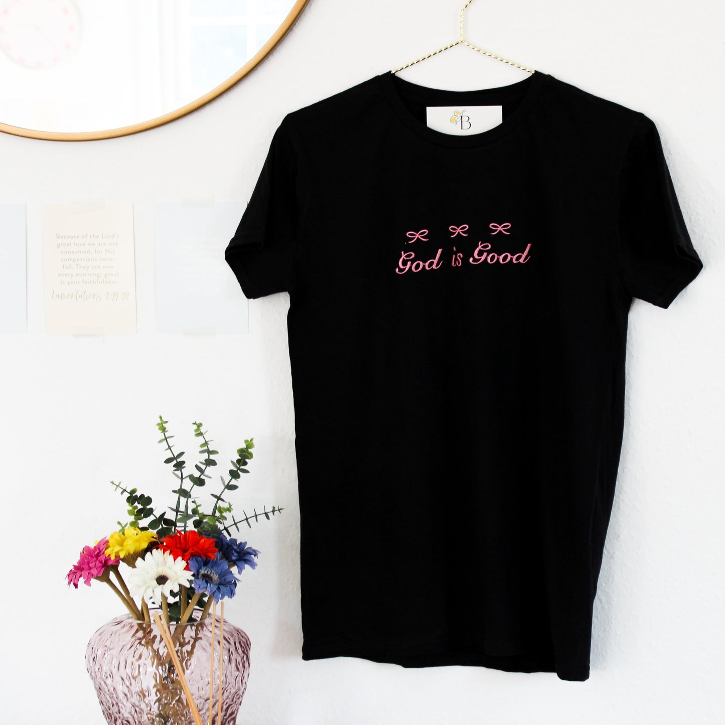 GOD IS GOOD COQUETTE BOW T-SHIRT
