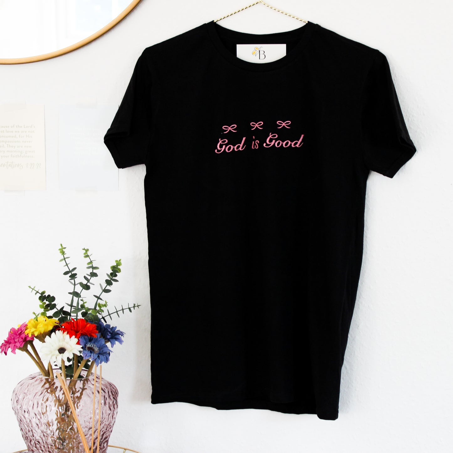 GOD IS GOOD COQUETTE BOW T-SHIRT