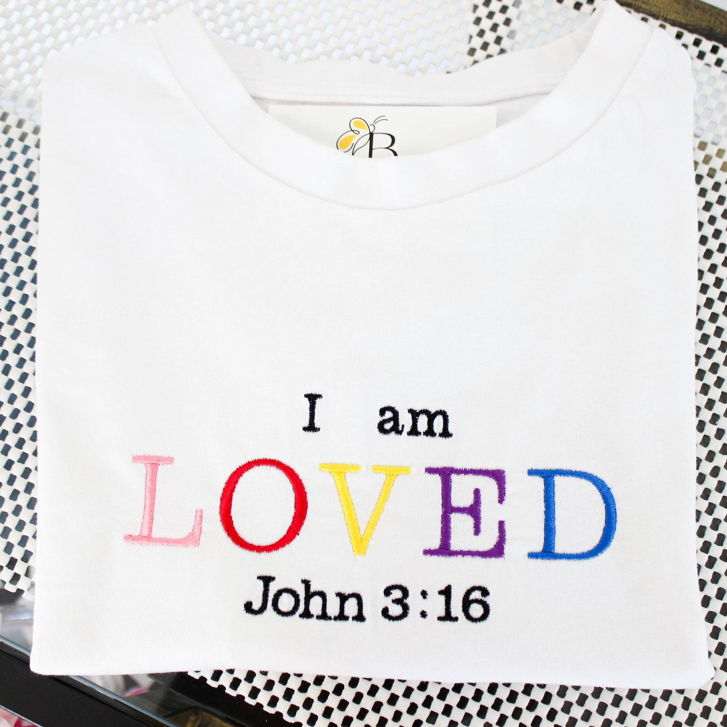 I AM LOVED RAINBOW JOHN 3:16 T-SHIRT