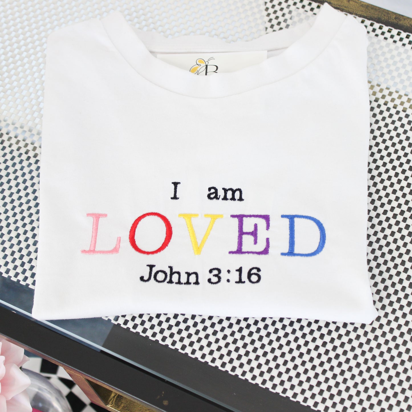 I AM LOVED RAINBOW JOHN 3:16 T-SHIRT