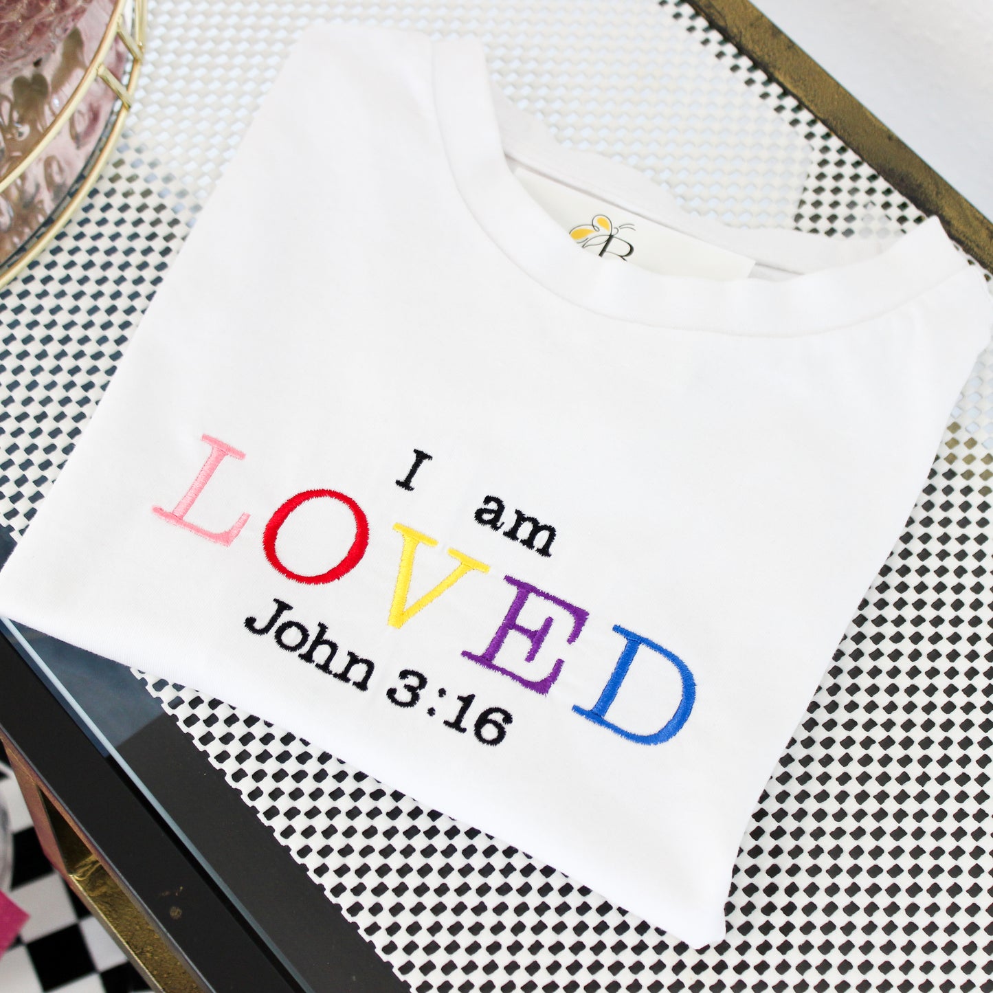 I AM LOVED RAINBOW JOHN 3:16 T-SHIRT