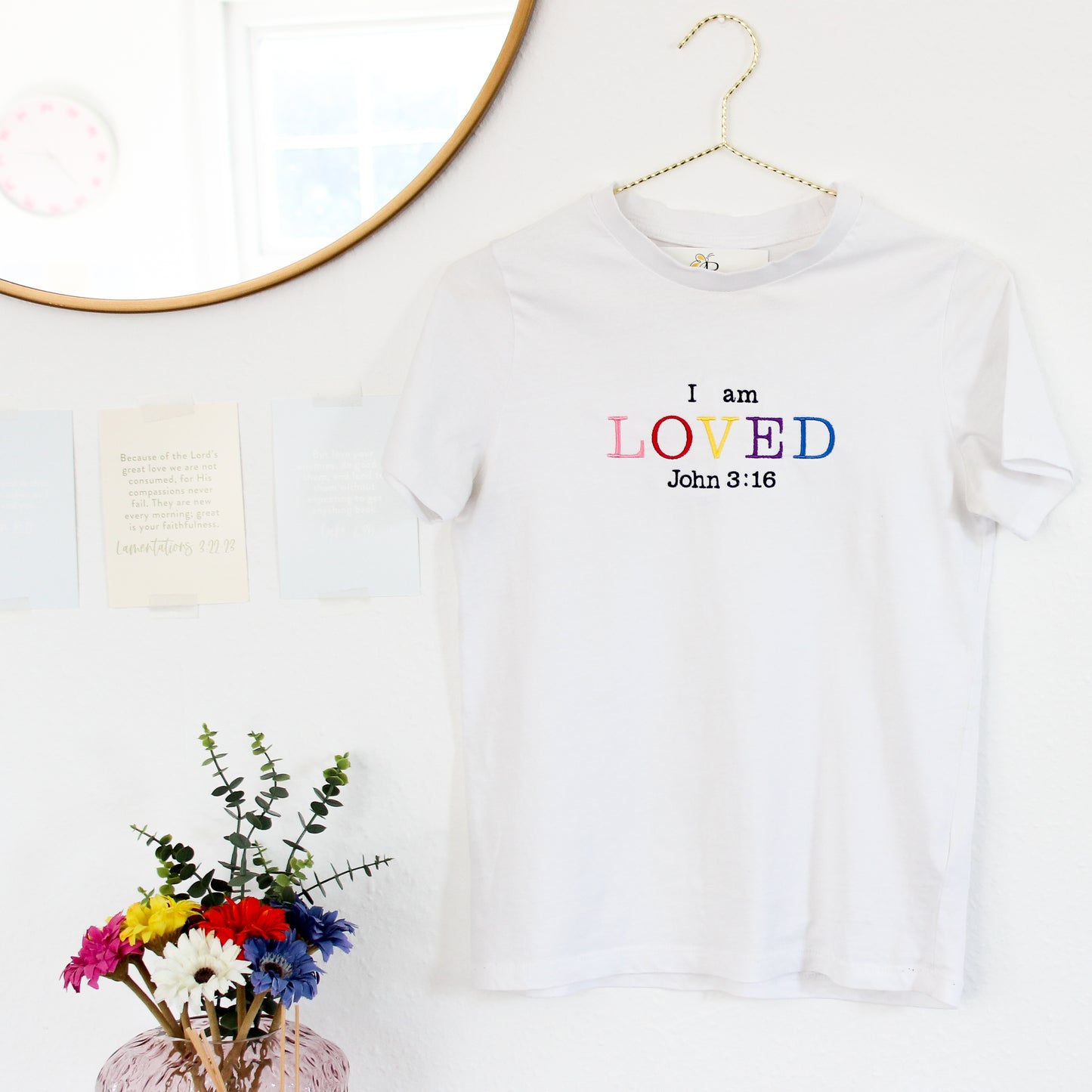 I AM LOVED RAINBOW JOHN 3:16 T-SHIRT