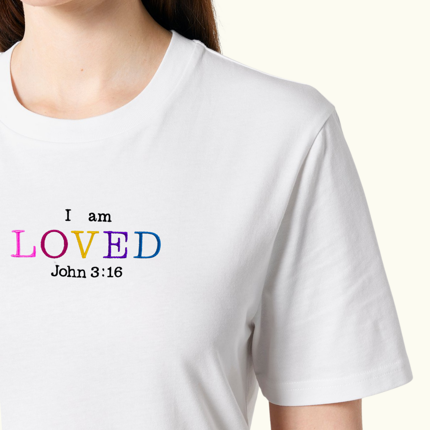 I AM LOVED RAINBOW JOHN 3:16 T-SHIRT