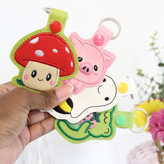 Mushroom Toadstool Keyring / Bag Tag Charm