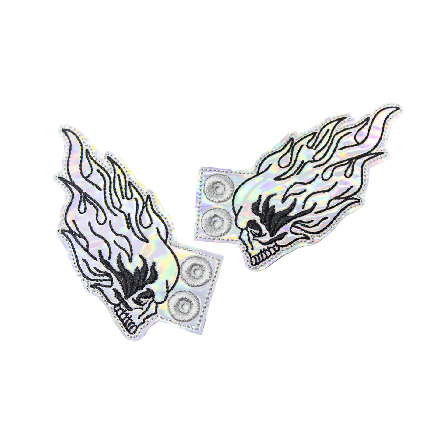 FLAMING SKULL Shoe Wings