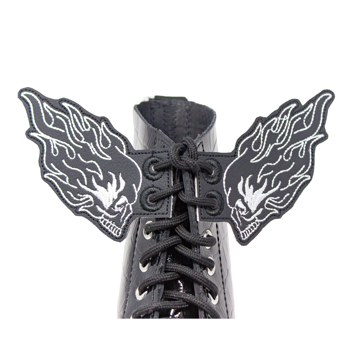 FLAMING SKULL Shoe Wings