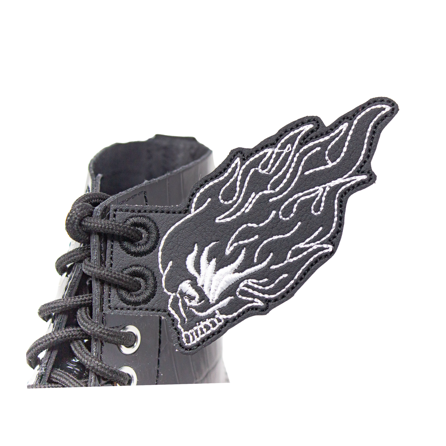 FLAMING SKULL Shoe Wings