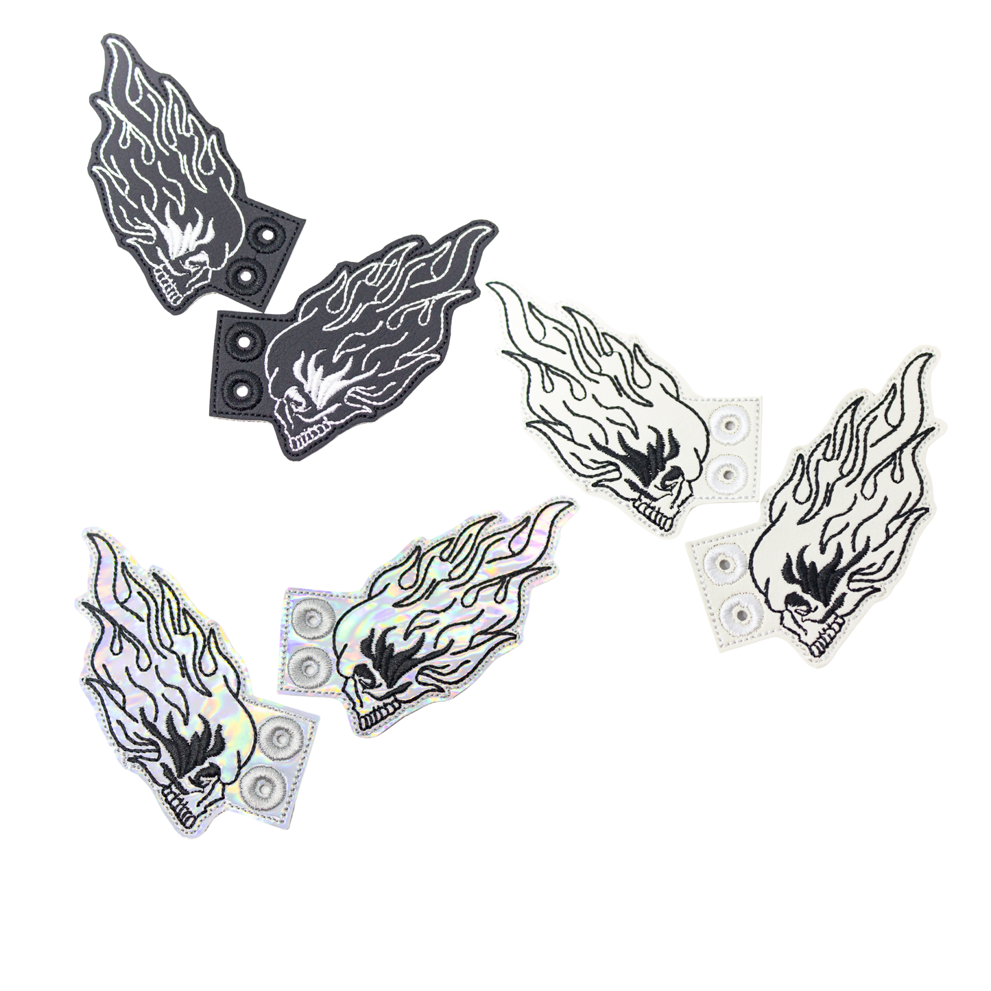 FLAMING SKULL Shoe Wings