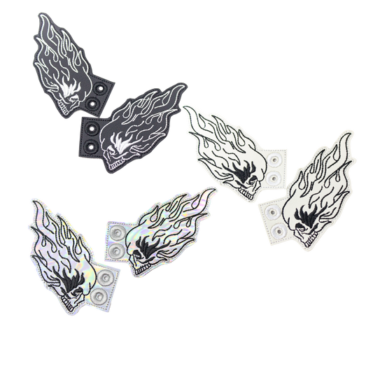 FLAMING SKULL Shoe Wings