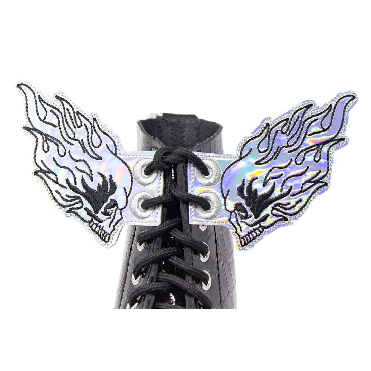 FLAMING SKULL Shoe Wings