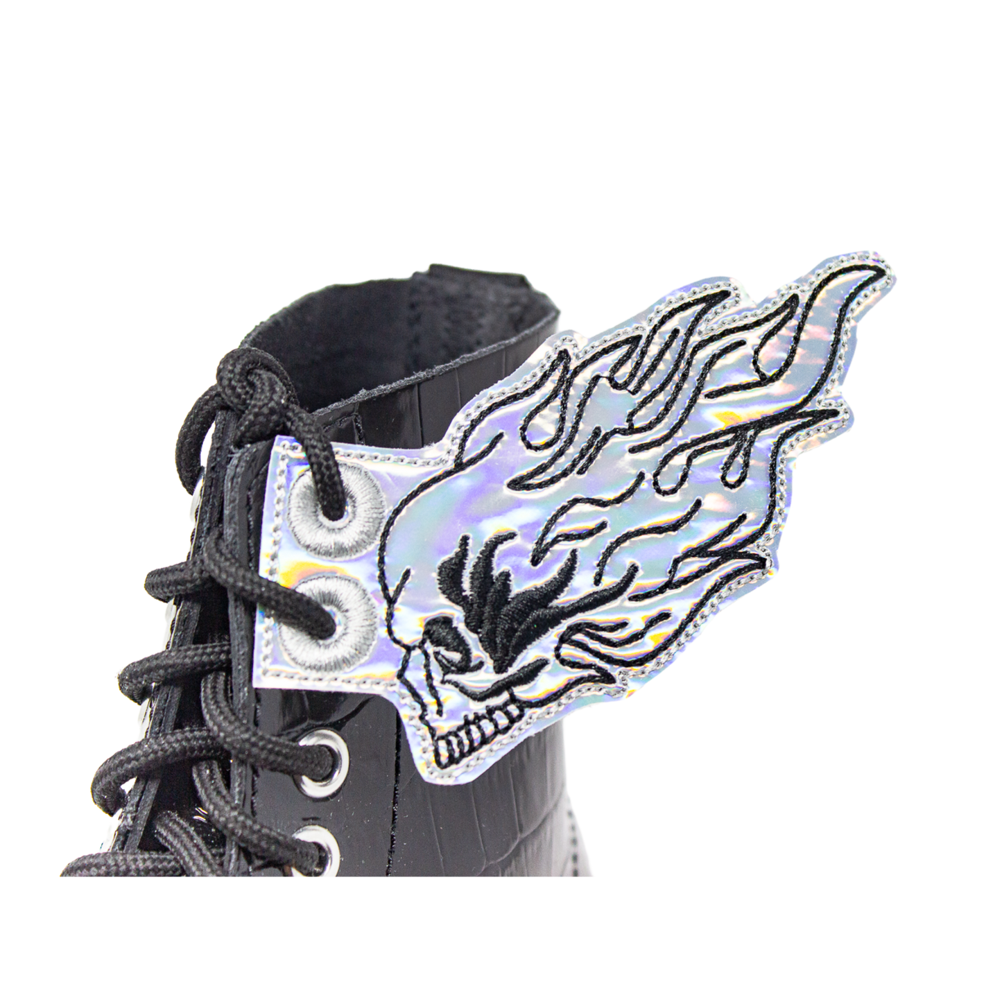 FLAMING SKULL Shoe Wings
