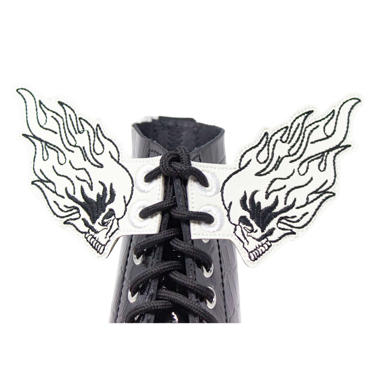 FLAMING SKULL Shoe Wings