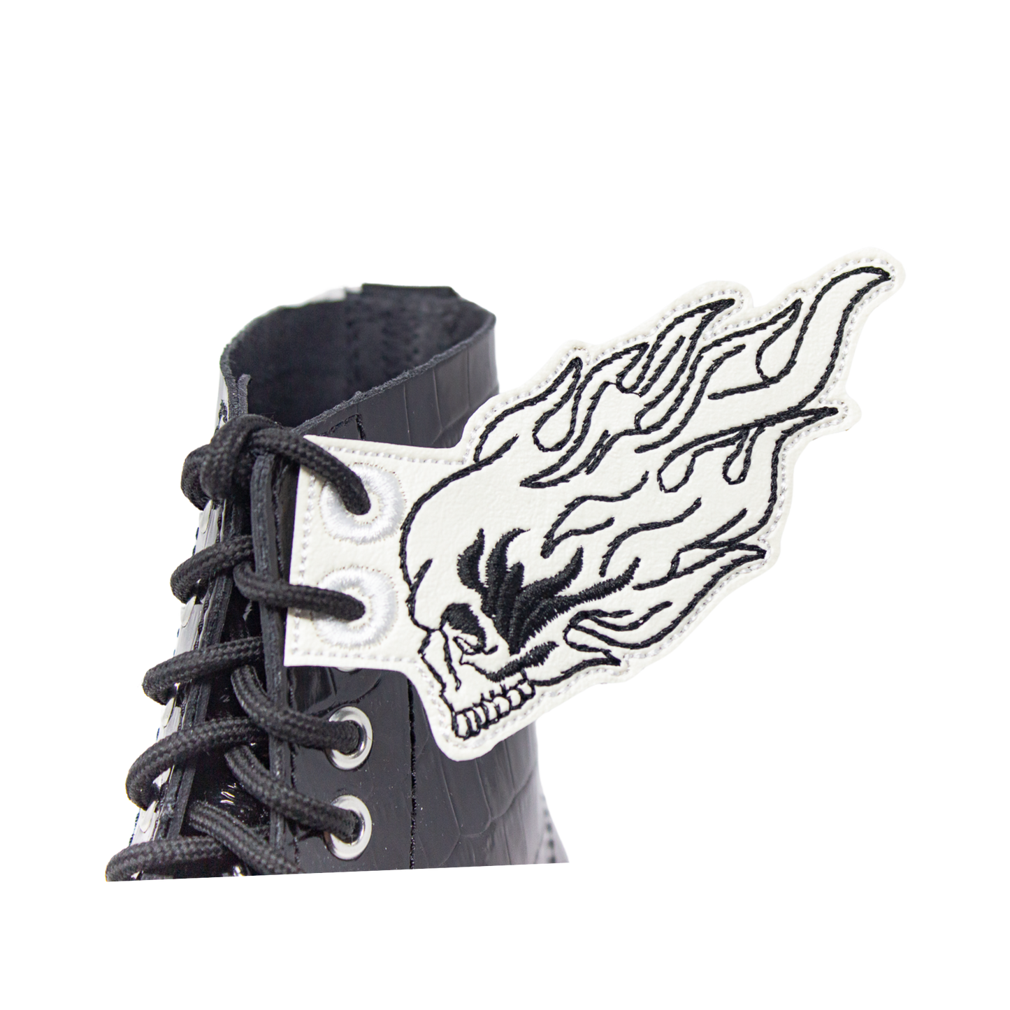 FLAMING SKULL Shoe Wings
