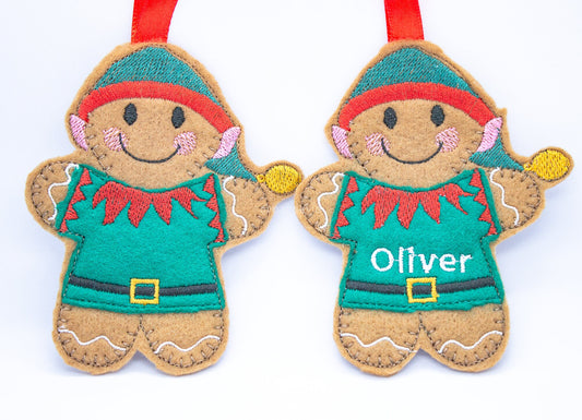 Personalised Boy / Girl Elf Hanging Ornament