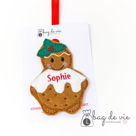 Christmas Pudding Gingerbread Felt Ornament