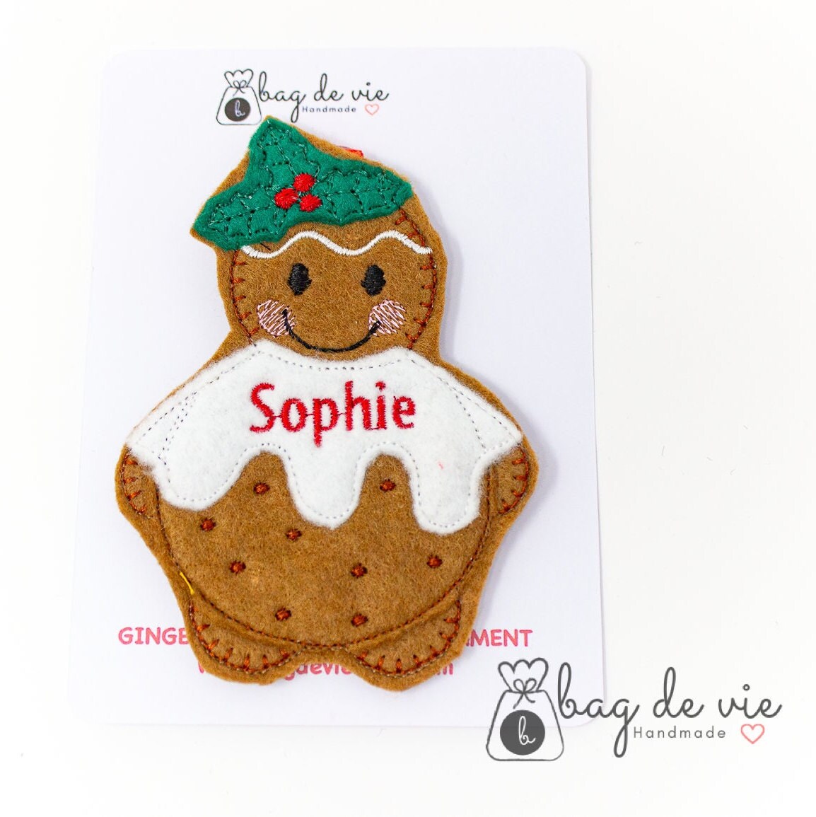 Christmas Pudding Gingerbread Felt Ornament