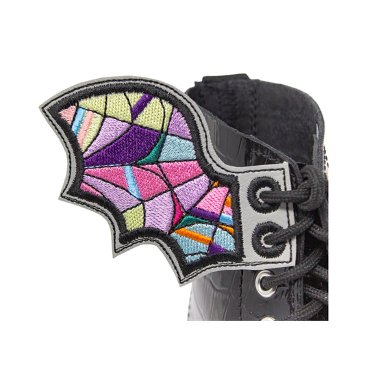 WEDNESDAY & HER FRIEND'S GLASS STAINED WINDOW Shoe Wings