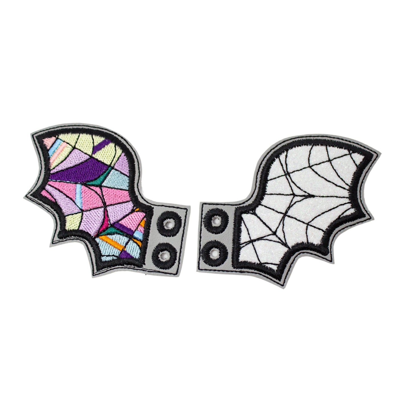 WEDNESDAY & HER FRIEND'S GLASS STAINED WINDOW Shoe Wings