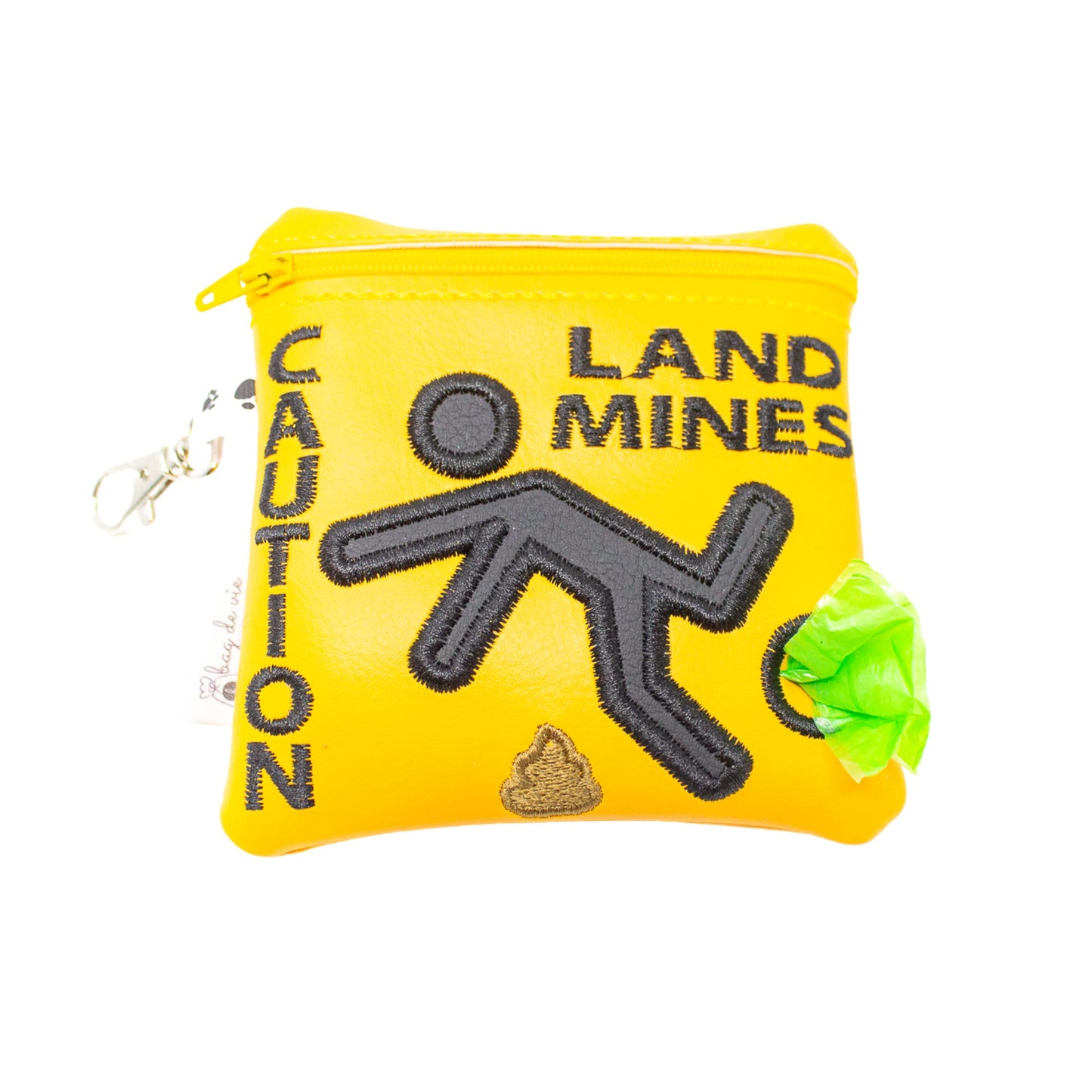 CAUTION LAND MINES Dog Poop Bag Holder