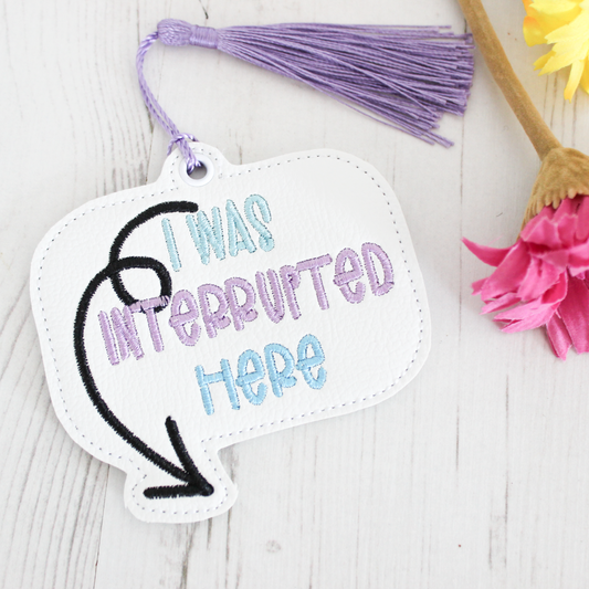 speech bubble interrupted bookmark with tassel 