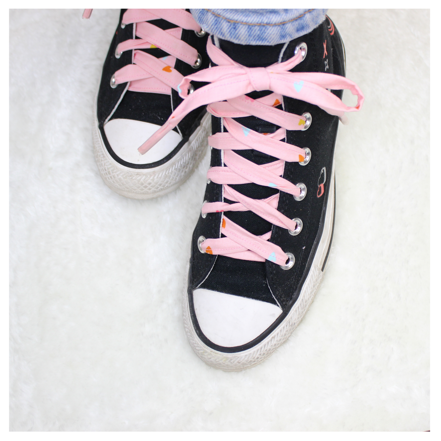 LOVE HEARTS COTTON SHOE LACES