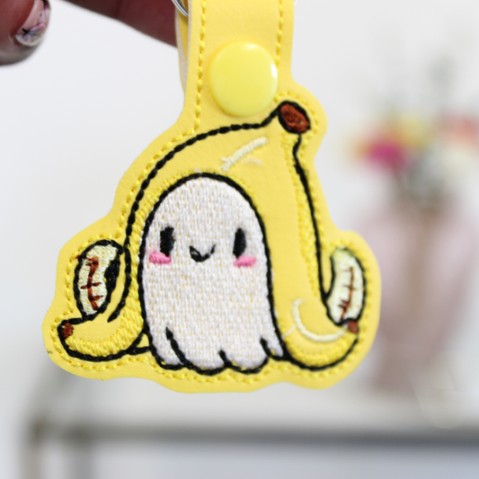Boo-nana Ghost Keyring / Bag Tag Charm