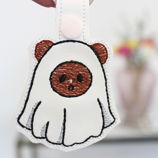 Ghost Bear Keyring / Bag Tag Charm