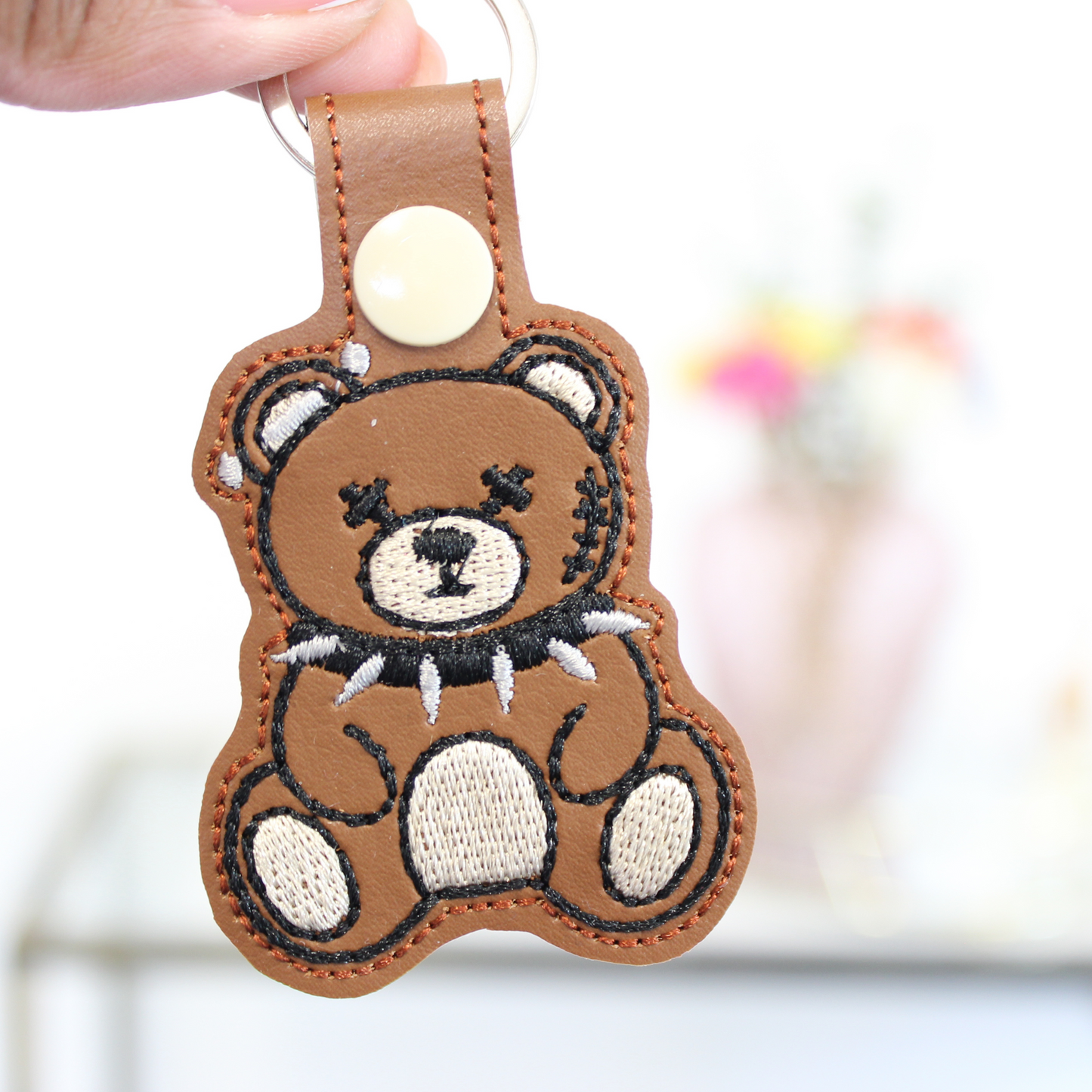 Goth Bear Keyring / Bag Tag Charm