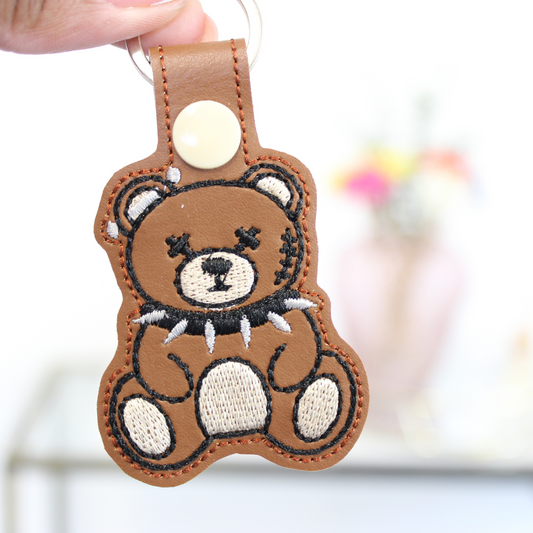 Goth Bear Keyring / Bag Tag Charm