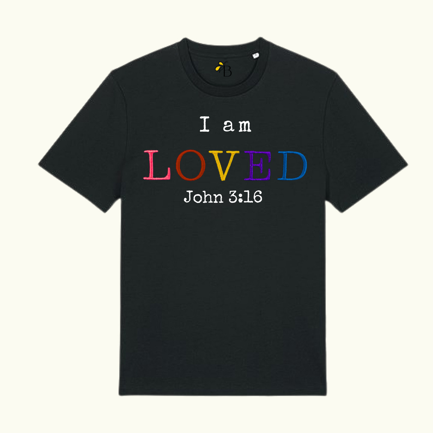 I AM LOVED RAINBOW JOHN 3:16 T-SHIRT