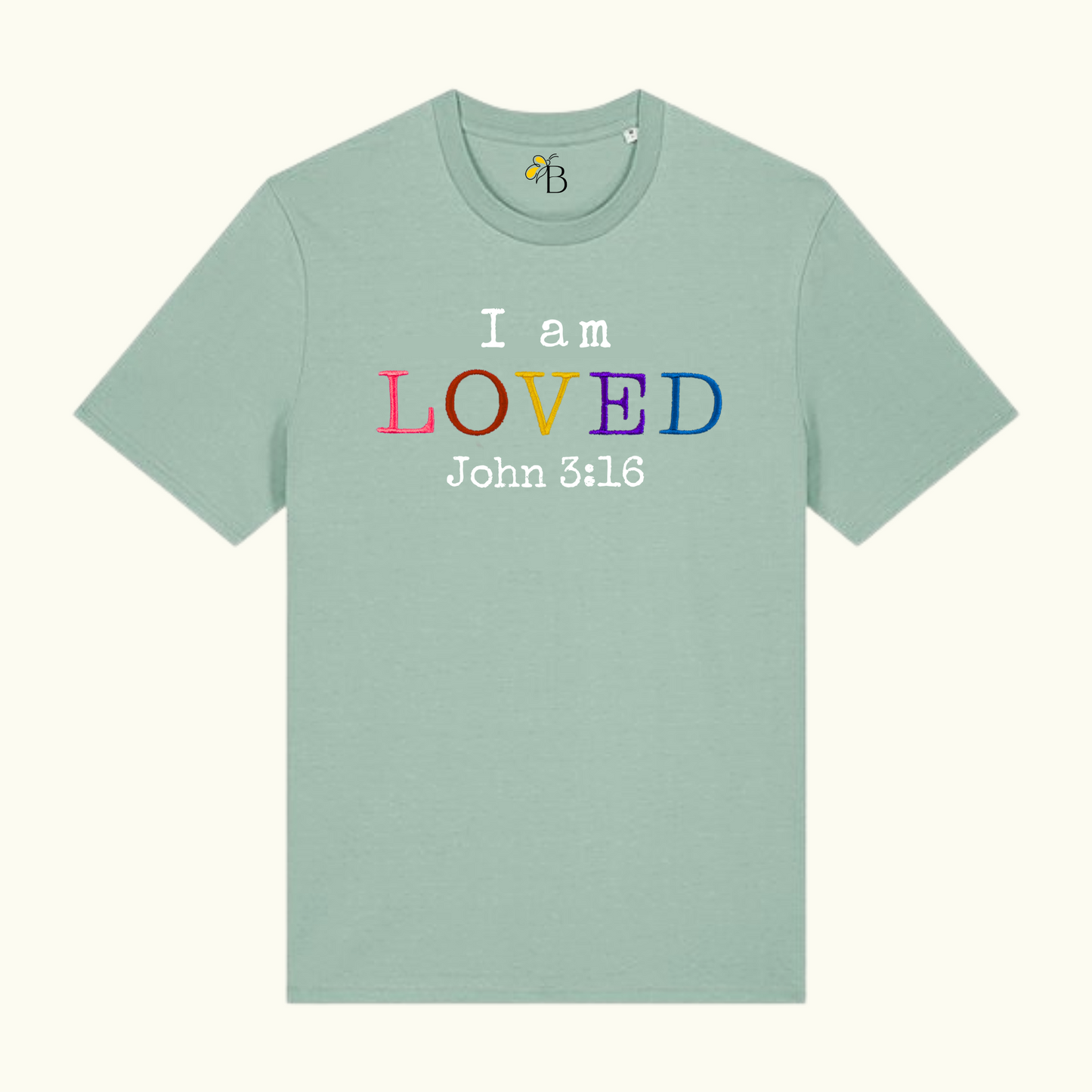 I AM LOVED RAINBOW JOHN 3:16 T-SHIRT