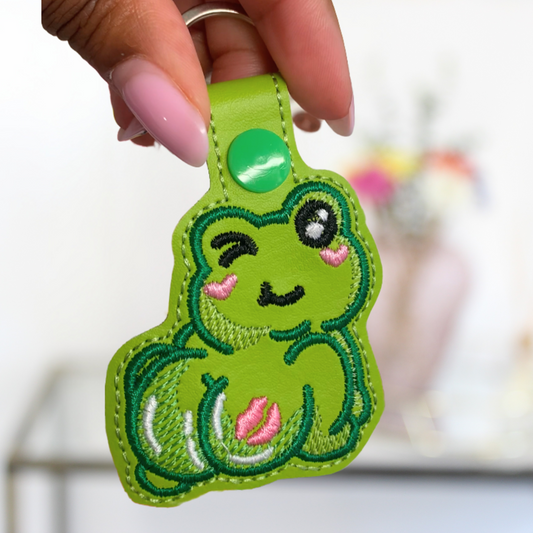 Kiss My Butt Frog Keyring / Bag Tag Charm