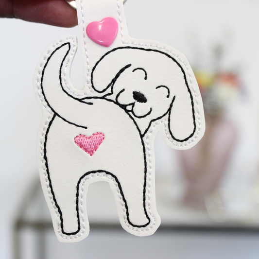 Labrador Dog Heart Bum  Keyring / Bag Tag Charm