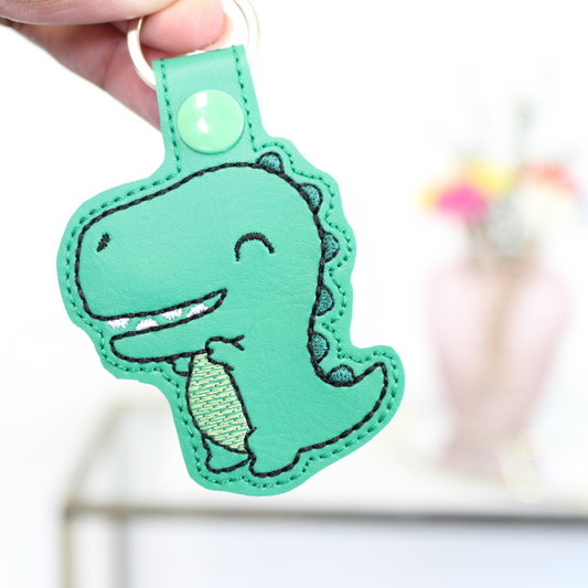 Happy Dino T-rex  Keyring / Bag Tag Charm