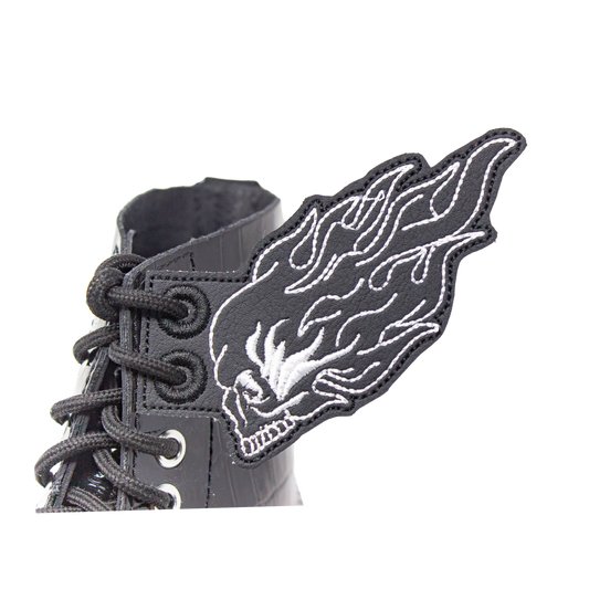 FLAMING SKULL Shoe Wings