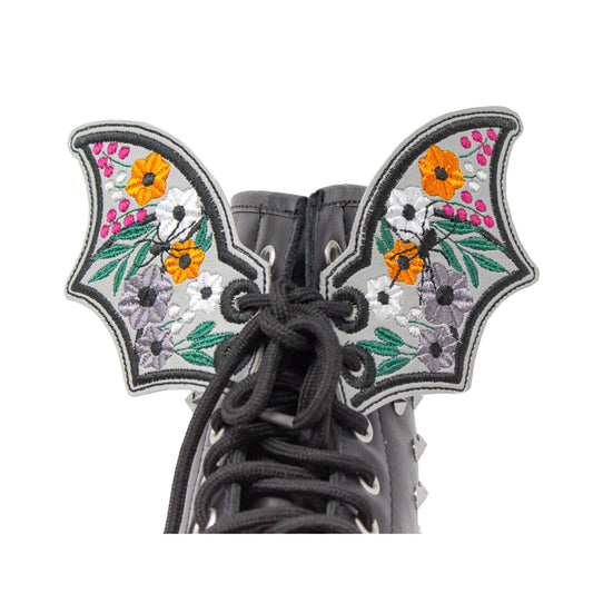 Red - GOTHIC FLORAL BATS and SPIDER Shoe Wings