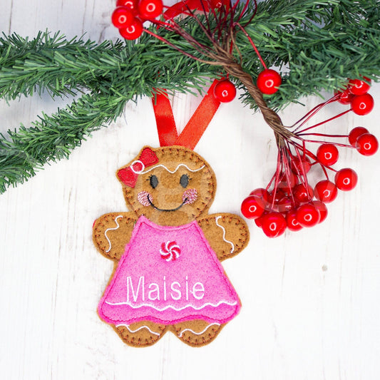 Personalised Gingerbread Girl / Woman Ornament