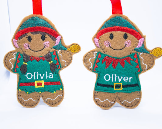 Personalised Boy / Girl Elf Hanging Ornament