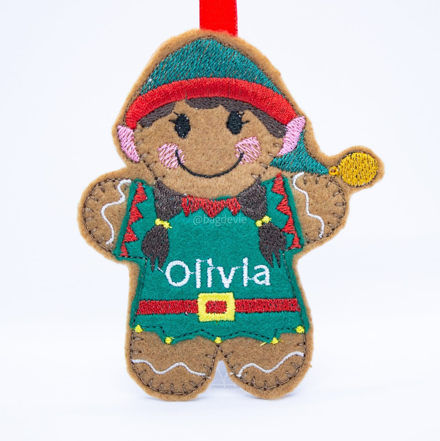 Personalised Boy / Girl Elf Hanging Ornament