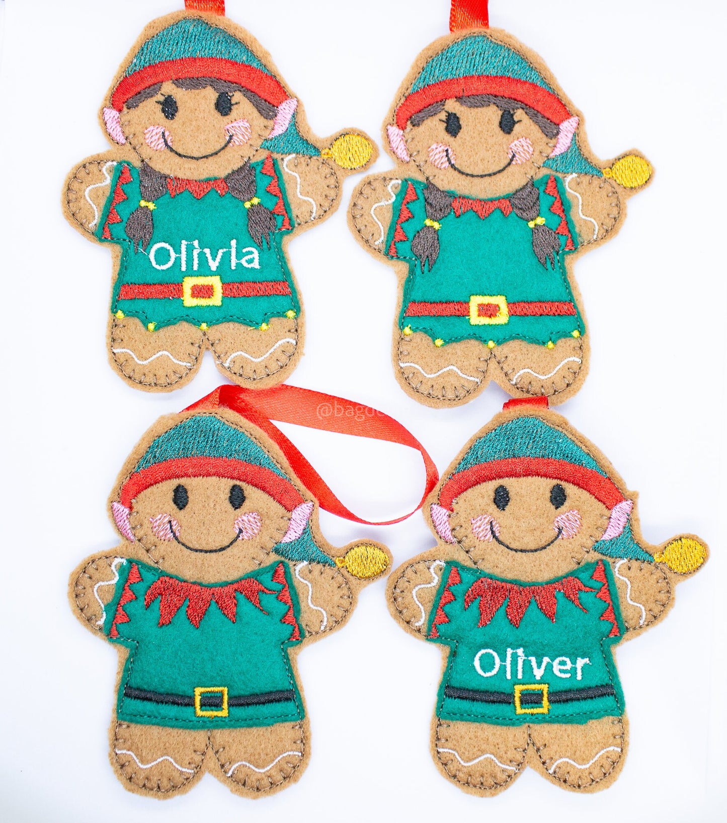 Personalised Boy / Girl Elf Hanging Ornament