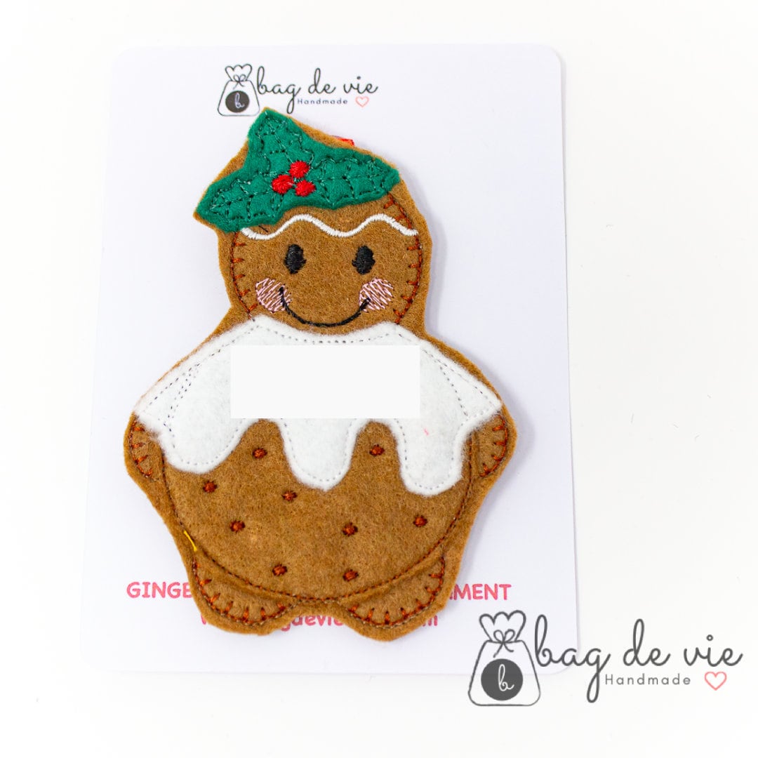 Christmas Pudding Gingerbread Felt Ornament