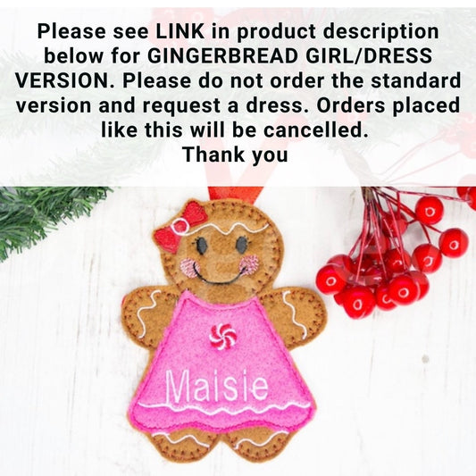 Personalised Gingerbread Man /Boy  Hanging Decoration