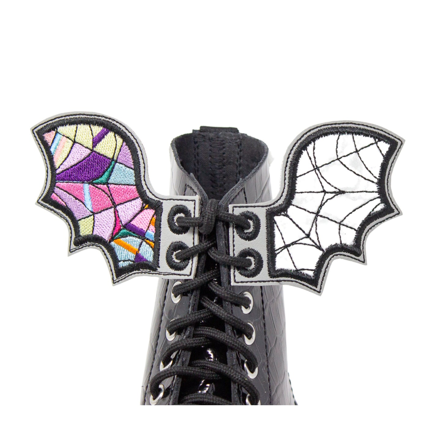 WEDNESDAY & HER FRIEND'S GLASS STAINED WINDOW Shoe Wings